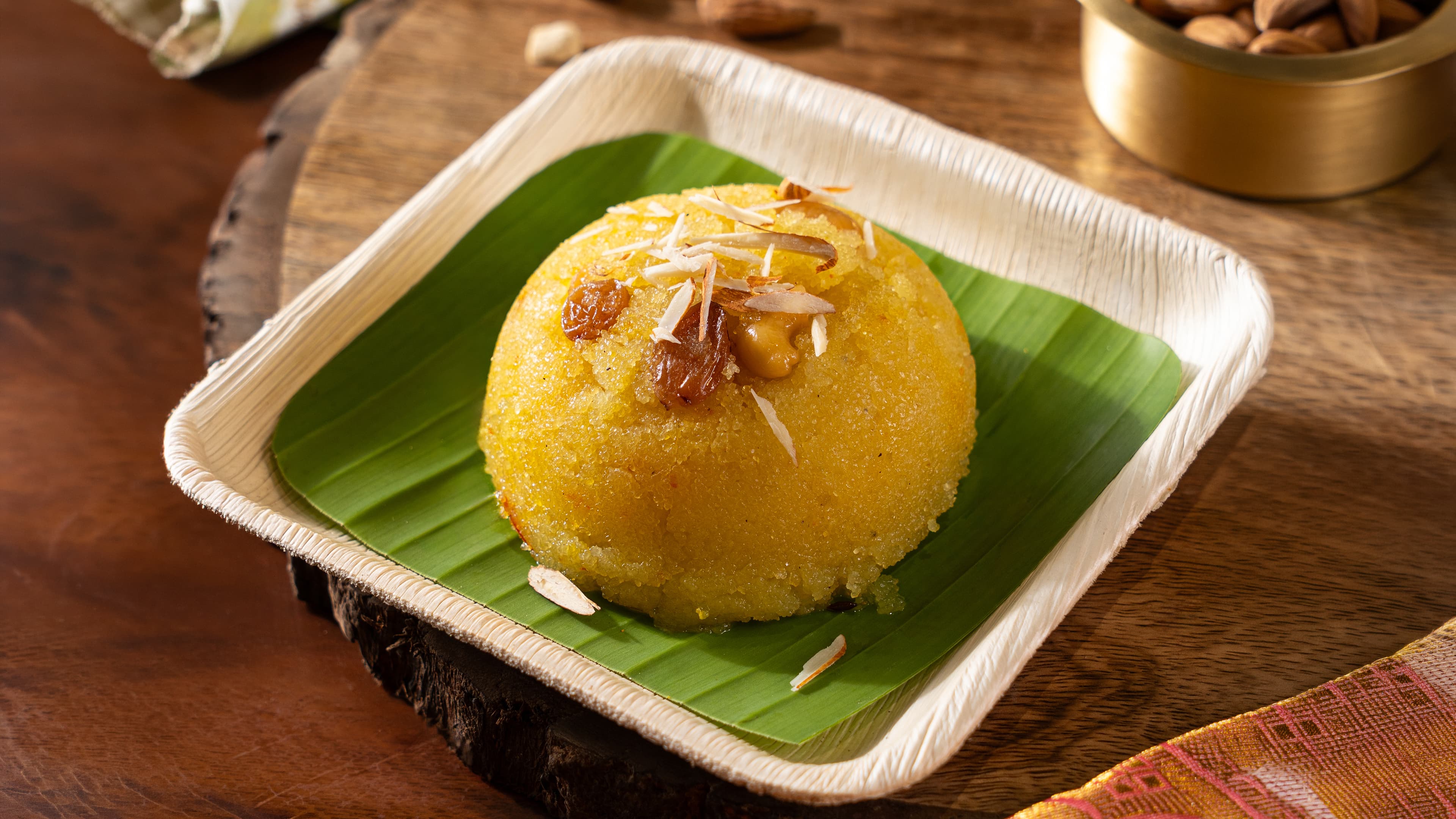 Pineapple rice on banana leaf
